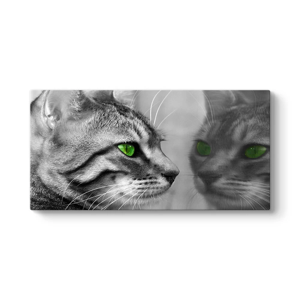 Yeşil Gözlü Kedi Tablosu - Model 5